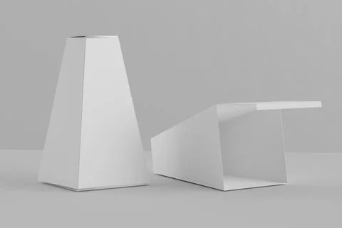 Blank Product Packaging Box for Mockups Open and Closed - 3D Illustration R.. Illustrazione stock