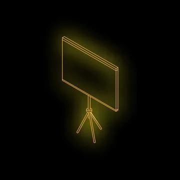 Blank projection screen displaying on tripod stand in isometric view Stock Illustration