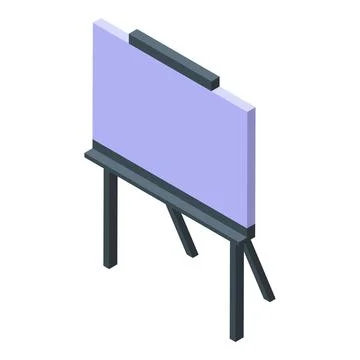 Blank projection screen isometric on tripod for presentations Stock Illustration