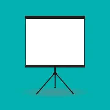 Blank projection screen or board presentation flat icon. Vector illustration. Illustrazione stock