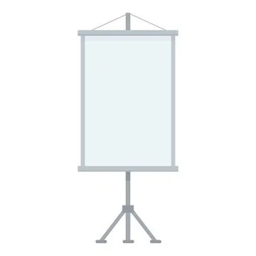 Blank projection screen standing on tripod for presentation Stock Illustration