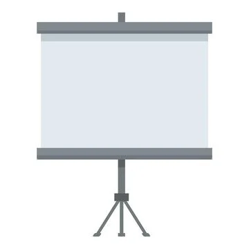 Blank projection screen standing on tripod for presentation in meeting room Stock Illustration