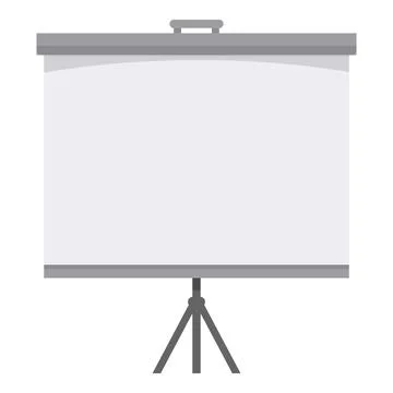 Blank projection screen standing on a tripod for presentations and conferences 스톡 일러스트