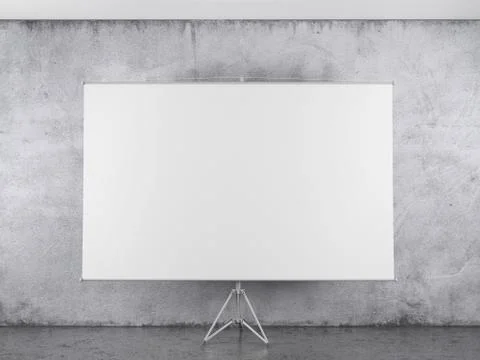 Blank projector canvas in the interior 库存插图