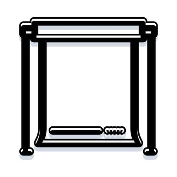 Blank pull down screen presenting empty space for content Stock Illustration