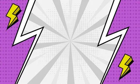 Blank purple comic book frame background template Stock Illustration