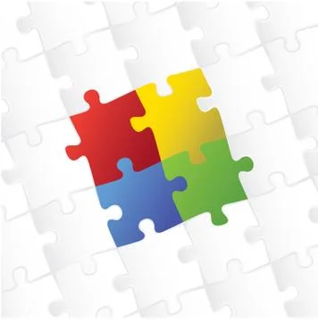 Blank puzzle template background - illustration Stock Illustration
