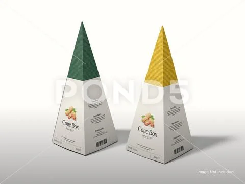Blank Pyramid Box Packaging Mockup 3D Rendering PSD Template