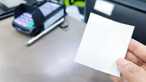 Blank queue cards, blurred backgrounds of payment counters Stock Photos