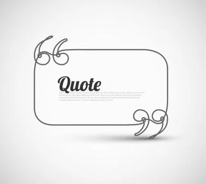 Blank Quote Template - continuous doodle drawing Stock Illustration