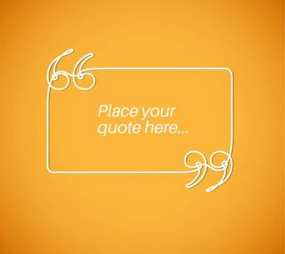 Blank Quote Template - continuous doodle drawing Stock Illustration