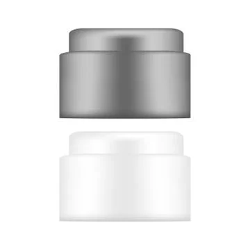 Blank realistic cosmetic bottle mockup on black and white Stock Illustration
