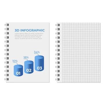 Blank realistic notebook. Diary notepad, paper page and notebook Stock Illustration