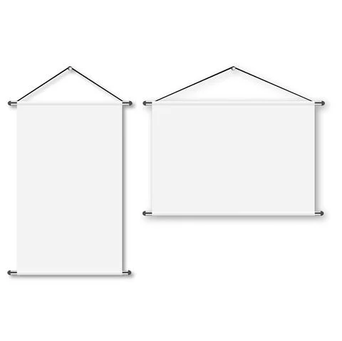 Blank realistic portable projection screen. Vector Stock Illustration