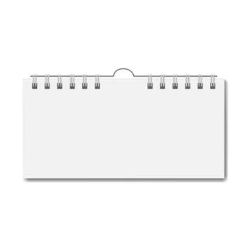 Blank realistic rectangular calendar on spiral Stock Illustration