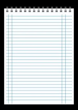 Blank realistic spiral notepad notebook isolated on black Stock Illustration