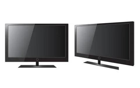 Blank realistic vector LCD/LED/Plasma TV set Stock Illustration