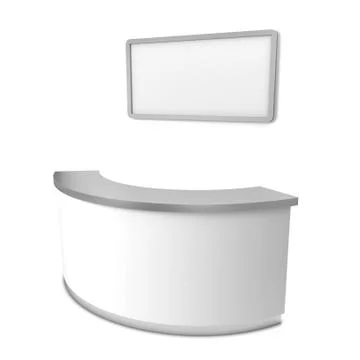 Blank reception counter Illustrazione stock