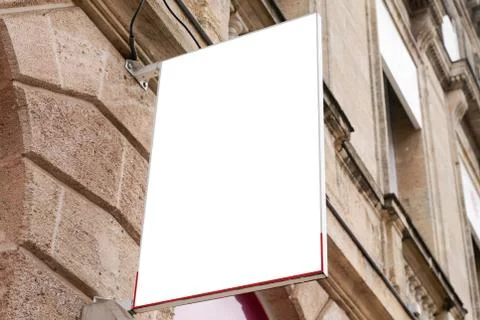 Blank rectangle empty sign store outdoor signage for signboard mockup for sho Foto stock
