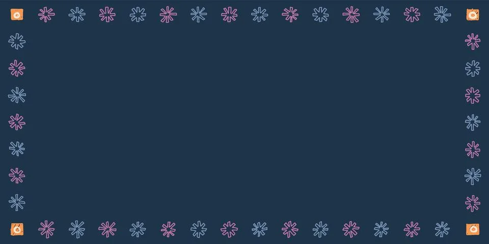 Blank rectangle frame consists of various pastel asterisk shapes childish h.. Stock Illustration