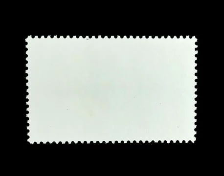 A Blank rectangle shape postage stamp surface in black Background. Foto stock