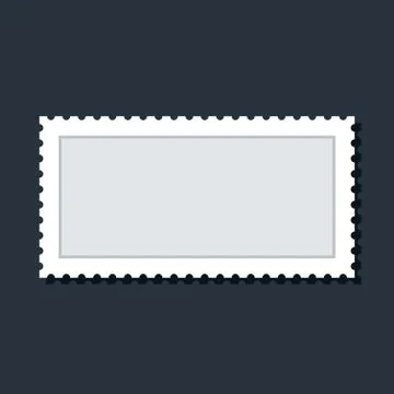 Blank rectangle white paper postage stamp. Stock-Illustration