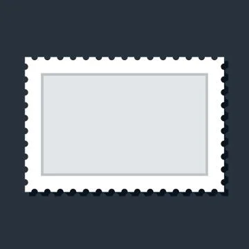 Blank rectangle white paper postage stamp. Stock-Illustration