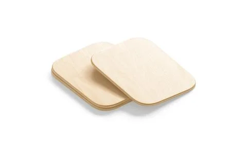 Blank rectangle wood plate mockup stack, side view Stock Illustration