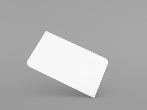 Blank rectangular card tilting on a gray background Stock Illustration