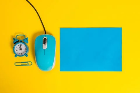 Blank rectangular paper sheet metal alarm clock wakeup clip binder electronic Stock Photos