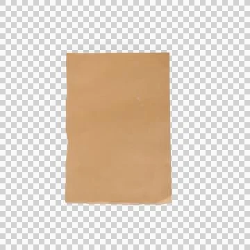 Blank rectangular piece of brown craft paper sheet isolated on a transparen.. Stock-Fotos