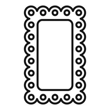 Blank rectangular postage stamp frame with rounded corners and decorative b.. Stockillustratie