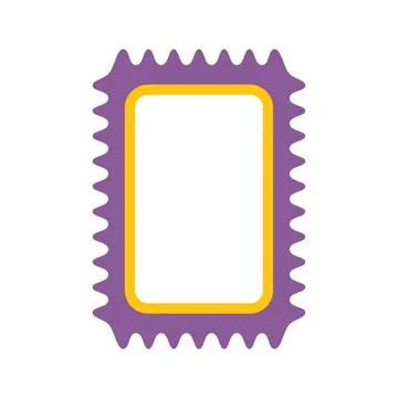 Blank rectangular postage stamp with jagged edges and empty space for text Stock Illustration