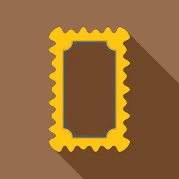 Blank rectangular postage stamp with wavy edges and long shadow Stock Illustration