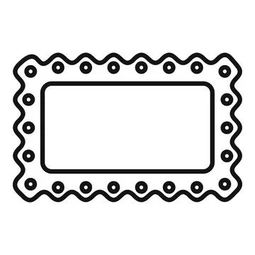 Blank rectangular postage stamp with wavy border and perforations Stock Illustration