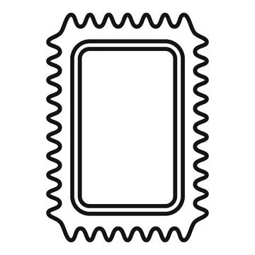 Blank rectangular postage stamp with wavy edges Stock Illustration
