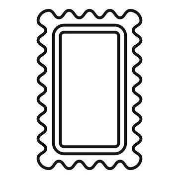 Blank rectangular postage stamp with wavy edges is waiting to be filled Stock Illustration