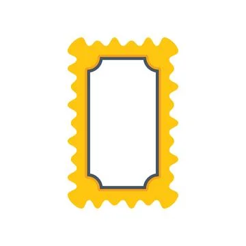 Blank rectangular postage stamp with wavy edges and empty space for design Stock Illustration