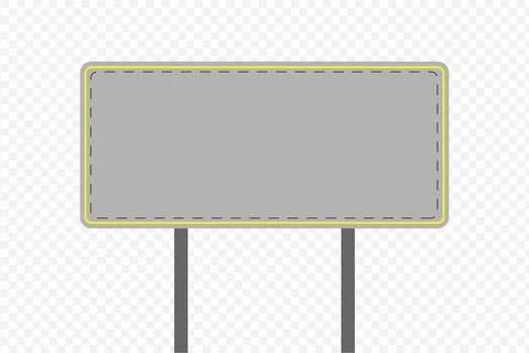 Blank rectangular road sign isolated on white. Empty metal traffic board Stock Illustration