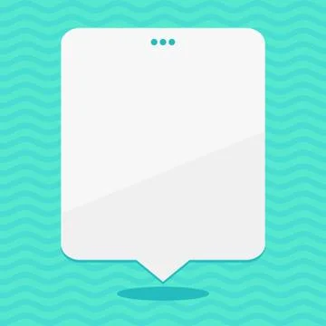 Blank Rectangular Shape Speech Bubble with 3 Punch Holes. White Empty Text Stock Illustration