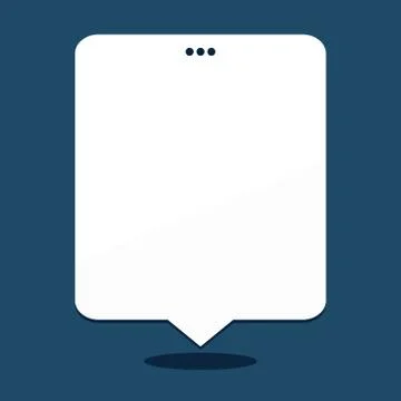 Blank Rectangular Shape Speech Bubble with 3 Punch Holes. White Empty Text Illustrazione stock