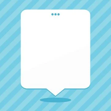 Blank Rectangular Shape Speech Bubble with 3 Punch Holes. White Empty Text Stock Illustration