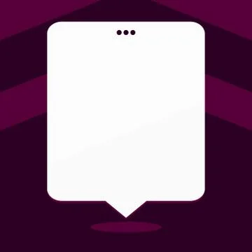 Blank Rectangular Shape Speech Bubble with 3 Punch Holes. White Empty Text Stock Illustration