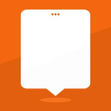 Blank Rectangular Shape Speech Bubble with 3 Punch Holes. White Empty Text Illustrazione stock