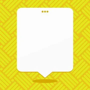 Blank Rectangular Shape Speech Bubble with 3 Punch Holes. White Empty Text Illustrazione stock