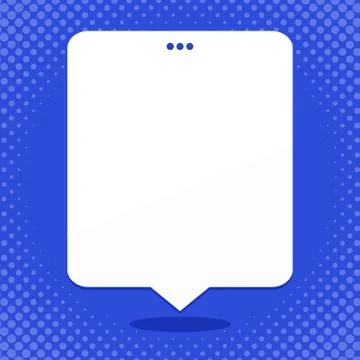 Blank Rectangular Shape Speech Bubble with 3 Punch Holes. White Empty Text Illustrazione stock