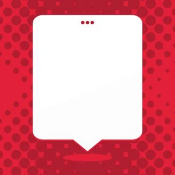 Blank Rectangular Shape Speech Bubble with 3 Punch Holes. White Empty Text Stock Illustration