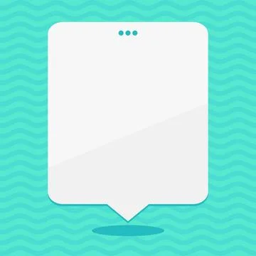 Blank Rectangular Shape Speech Bubble with 3 Punch Holes. White Empty Text... Stock Photos