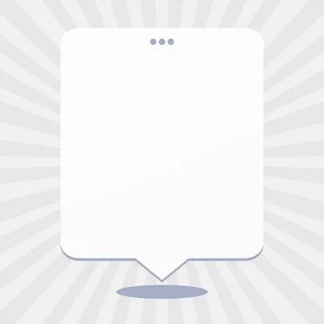 Blank Rectangular Shape Speech Bubble with 3 Punch Holes. White Empty Text... Stock Photos