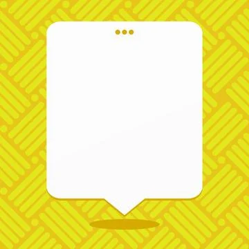 Blank Rectangular Shape Speech Bubble with 3 Punch Holes. White Empty Text... Stock Photos